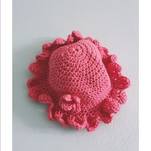 Strawberry Pink Late 90s-Y2K Crochet Bucket Hat